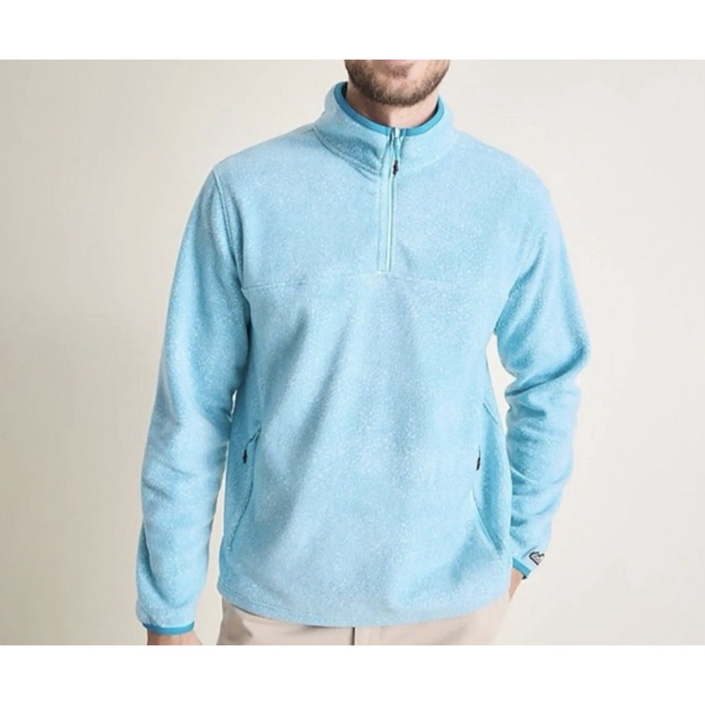 Chubbies Micro Fleece Jackets Mens  XL Blue Quarter Zip Pullover Sweater NWT